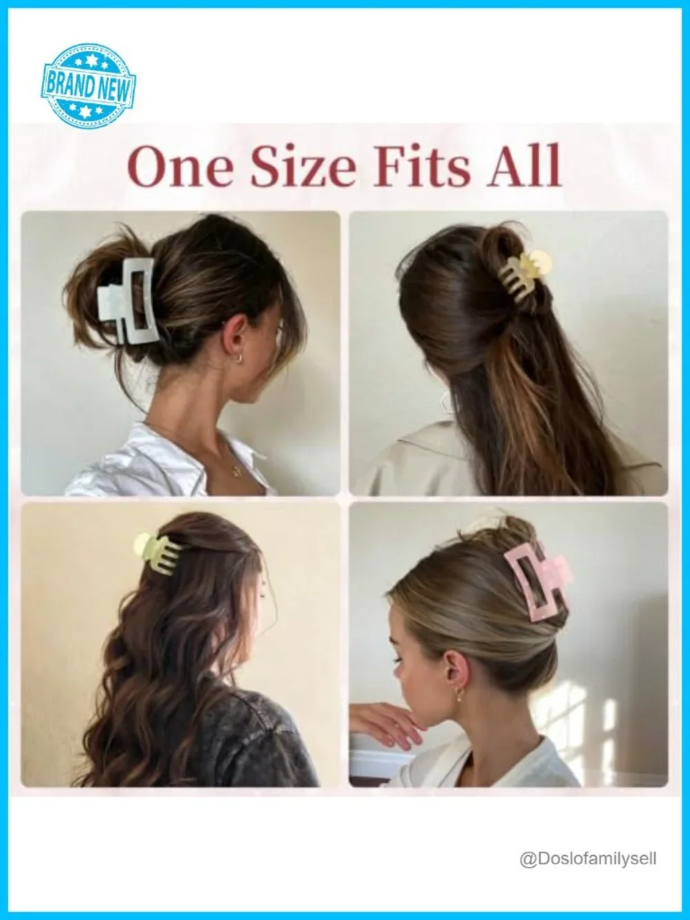 12 Matte Claw Hair Clips Set - Strong Hold for Thick Thin Curly Hair